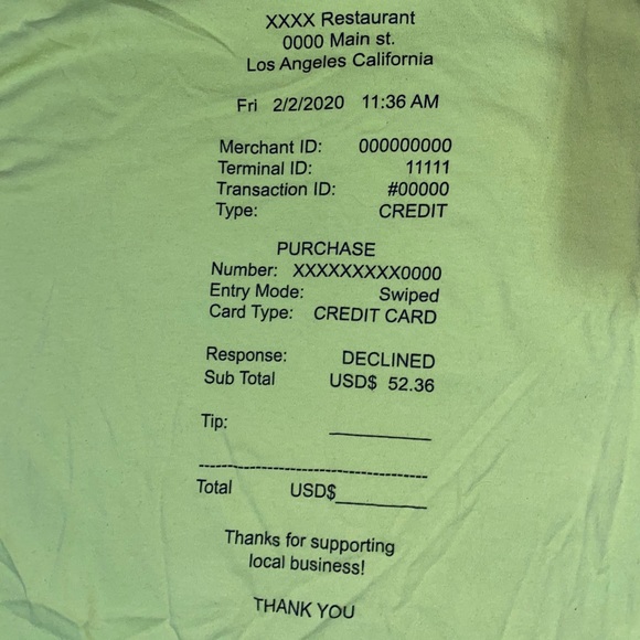 Forever21 Receipt Tshirt - Picture 2 of 2